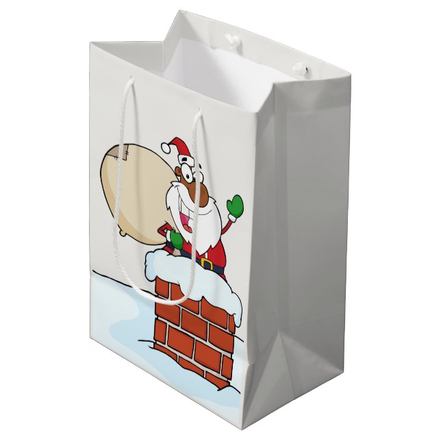 Schwarzer Weihnachtsmann in der Mittlere Geschenktüte (Vorderseite Schrägansicht)