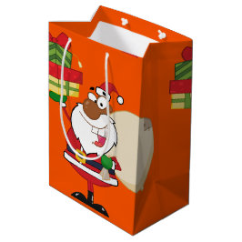 Schwarzer Weihnachtsmann mit Geschenken Mittlere Geschenktüte