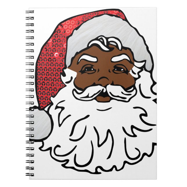 schwarzer Weihnachtsmann Notizblock (Vorderseite)