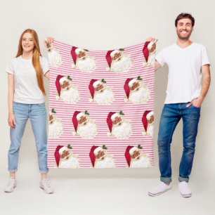 Schwarzer Weihnachtsmann Preiselbeer-Streifen-Flie Fleecedecke