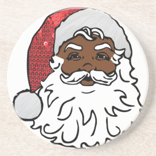 schwarzer Weihnachtsmann Sandstein Untersetzer