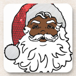 schwarzer Weihnachtsmann Untersetzer