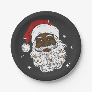 Schwarzer Weihnachtsmann Weihnachten Schwarze Gesc Pappteller