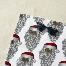 Schwarzer Weihnachtsmann-Weihnachtsfeiertag Strandtuch