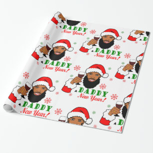 Schwarzer Weihnachtsmann Weihnachtsmann Männer Ba Geschenkpapier