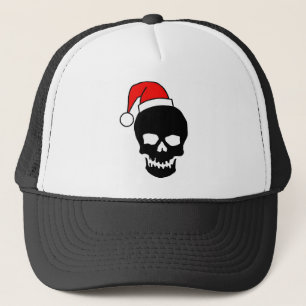 Schwarzer Weihnachtsschädel Truckerkappe