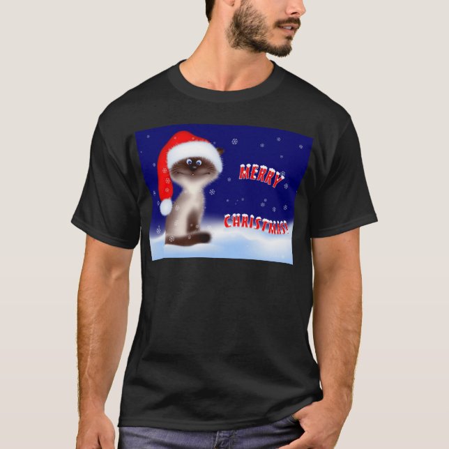 Schwarzer WeihnachtsT - Shirt (Vorderseite)