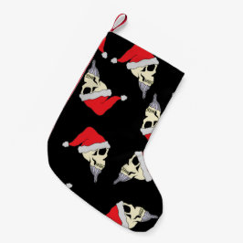 Schwarzer Weihnachtsweih-Strumpf mit Skulpturen in Kleiner Weihnachtsstrumpf