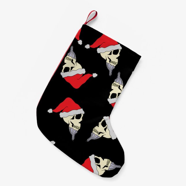 Schwarzer Weihnachtsweih-Strumpf mit Skulpturen in Kleiner Weihnachtsstrumpf (Vorderansicht (hängend))