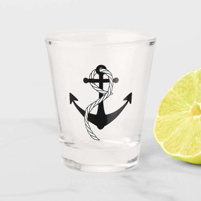 Schwarzer Weiß Schnapsglas (Vorderseite)