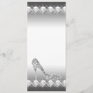 Schwarzer weißer Diamant High Heel Schuh Geburtsta Einladung