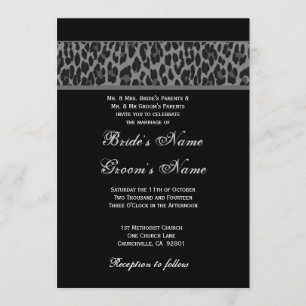 Schwarzer weißer Leopard Einladung zur Hochzeit