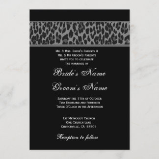 Schwarzer weißer Leopard Einladung zur Hochzeit