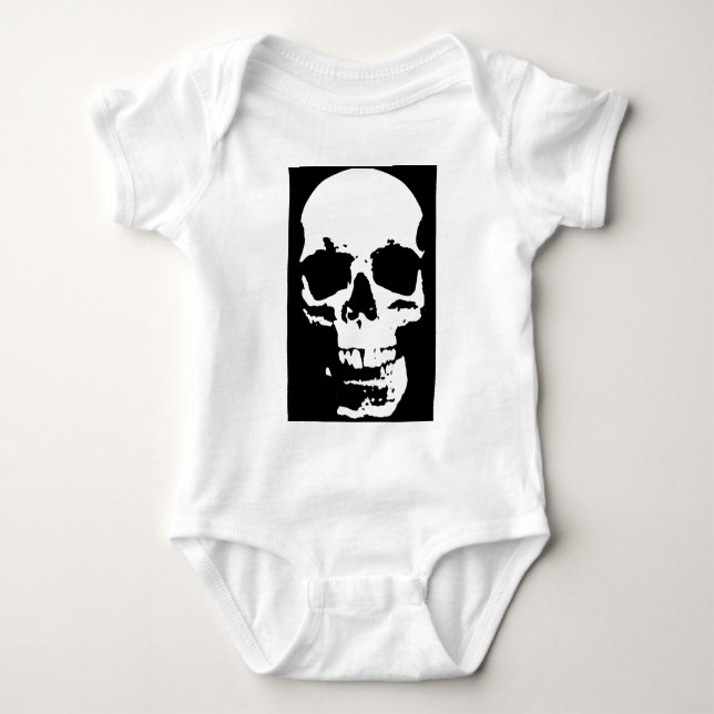 Schwarzer & weißer Pop Kunst, Dichtung und Musik Baby Strampler (Vorderseite)