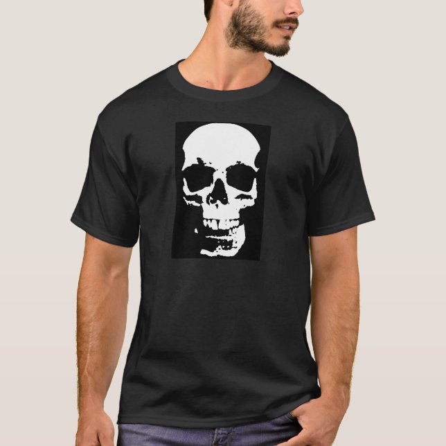 Schwarzer & weißer Pop Kunst, Dichtung und Musik T-Shirt (Vorderseite)