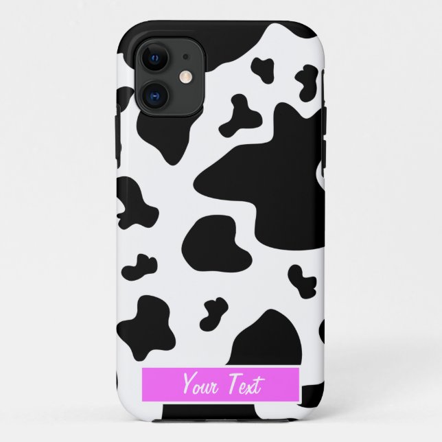 Schwarzer/weißer rosa Kuh-Druck - personifizieren Case-Mate iPhone Hülle (Rückseite)