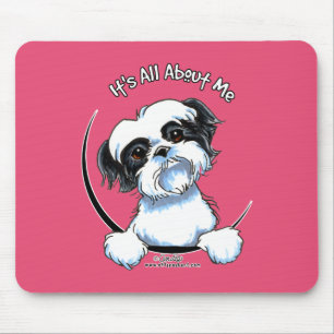 Schwarzer/weißer Shih Tzu IAAM Mousepad
