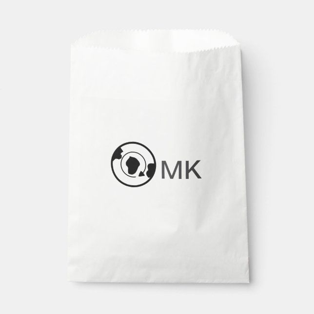 Schwarzer Weltkugel Name Monogramm Reisedetails hi Geschenktütchen (Vorderseite)