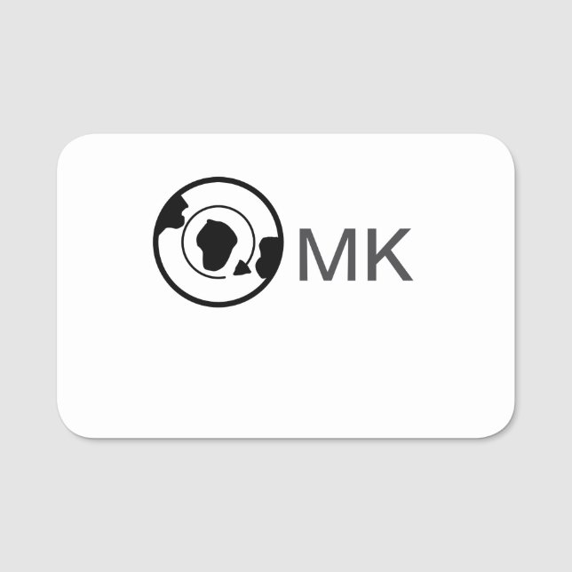 Schwarzer Weltkugel Name Monogramm Reisedetails hi Namensschild (Vorderseite)