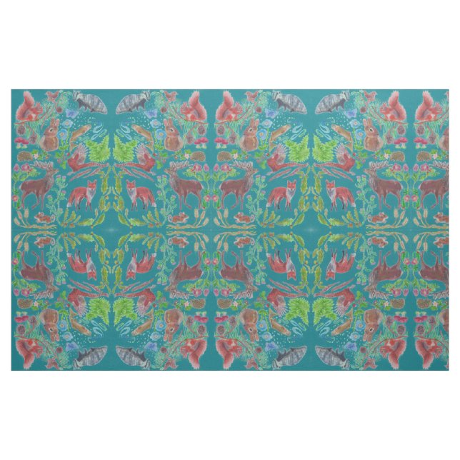 Schwarzer Wildlebefuchs Stoff (Yard (91,4 cm))