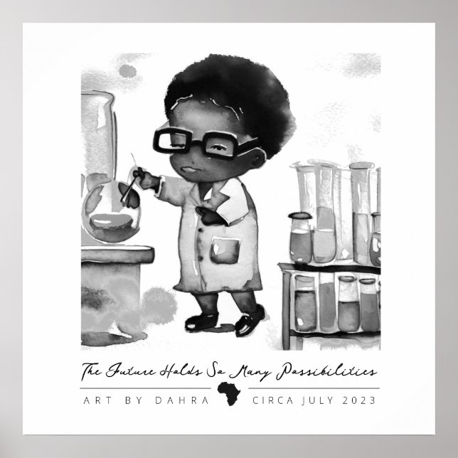 Schwarzer Wissenschaftler Poster (Vorne)
