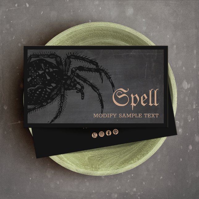 Schwarzer Witwenspinne Halloween Visitenkarte (Von Creator hochgeladen)