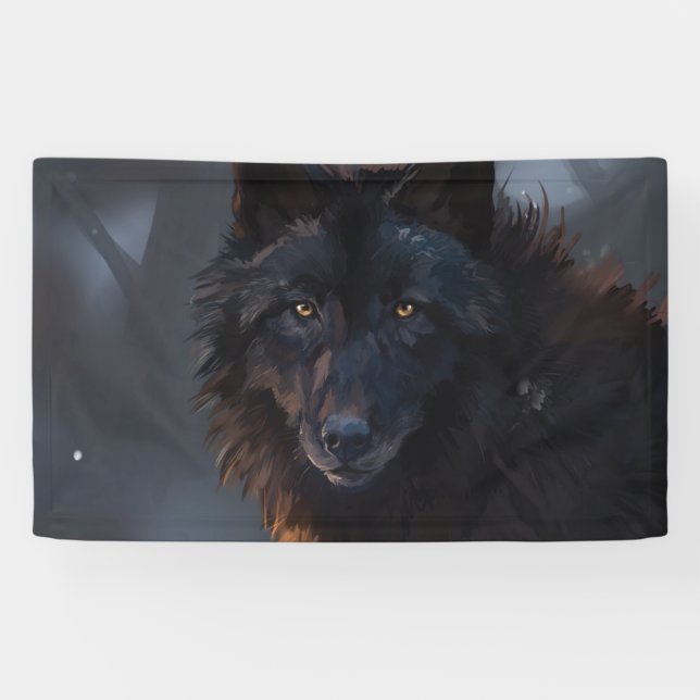 Schwarzer Wolf Banner (Horizontal)