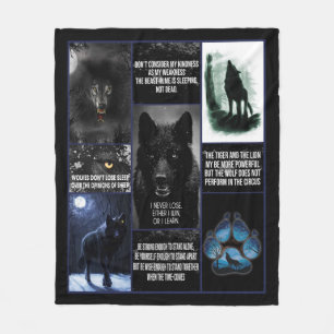 Schwarzer Wolf Blanket, Tiergeschenk für Liebe Bl Fleecedecke