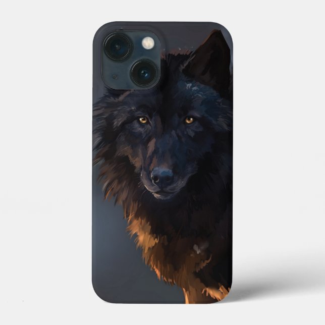 Schwarzer Wolf Case-Mate iPhone Hülle (Rückseite)
