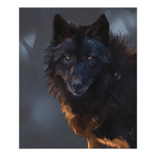 Schwarzer Wolf Fotodruck