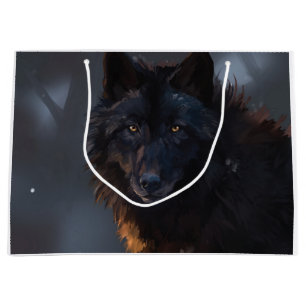 Schwarzer Wolf Große Geschenktüte