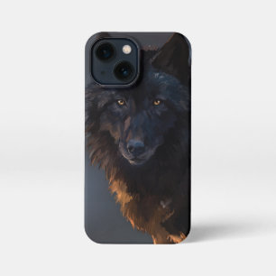 Schwarzer Wolf iPhone 13 Mini Hülle