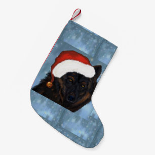 Schwarzer Wolf Kleiner Weihnachtsstrumpf