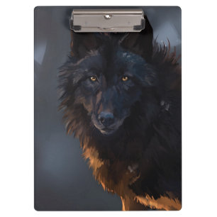 Schwarzer Wolf Klemmbrett