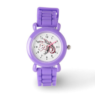 Schwarzer Wolf Kopf mit Pad Print Watch Face Armbanduhr