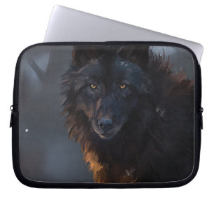 Schwarzer Wolf Laptopschutzhülle