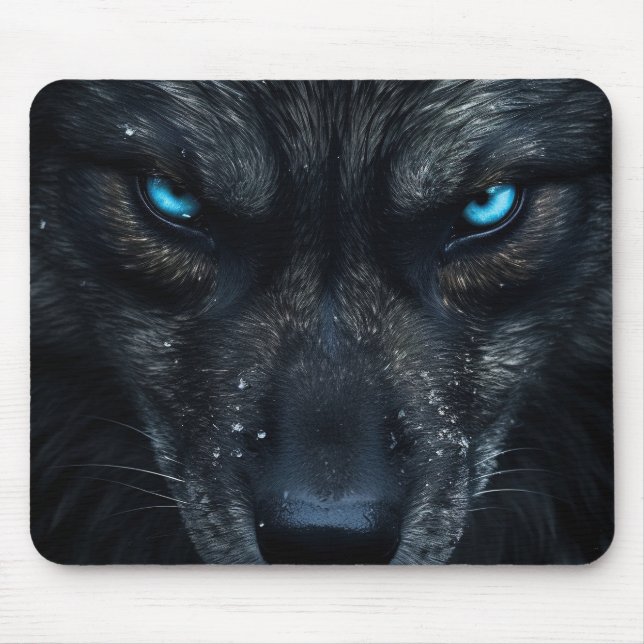 "Schwarzer Wolf" Mousepad (Vorne)