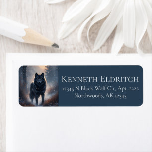 Schwarzer Wolf Nord-Wald Schnee-Wald