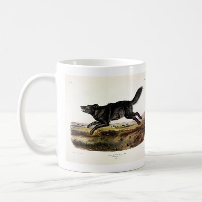 Schwarzer Wolf oder Schwarzer Amerikanischer Wolf  Kaffeetasse (Links)