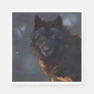 Schwarzer Wolf Serviette