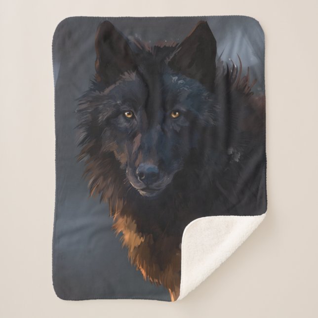 Schwarzer Wolf Sherpadecke (Vorderseite)