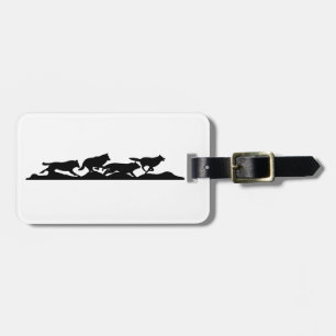 Schwarzer Wolf Silhouette Wild läuft mit dem Pack Gepäckanhänger