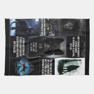 Schwarzer Wolfsklotz, Tiergeschenk für Liebe Geschirrtuch