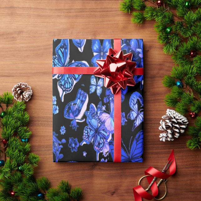 Schwarzer Wrapping Elegant Geschenkpapier (Feiertagsgeschenk)