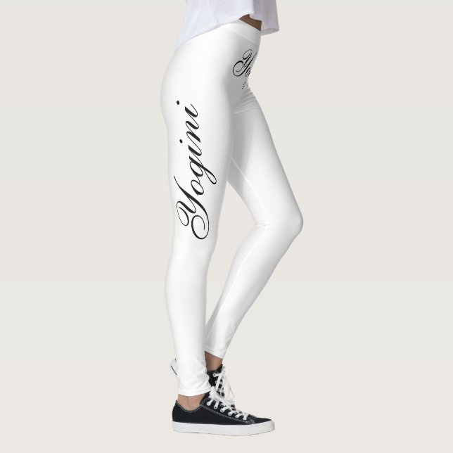 Schwarzer Yogini in Weiß Leggings (Rechts)