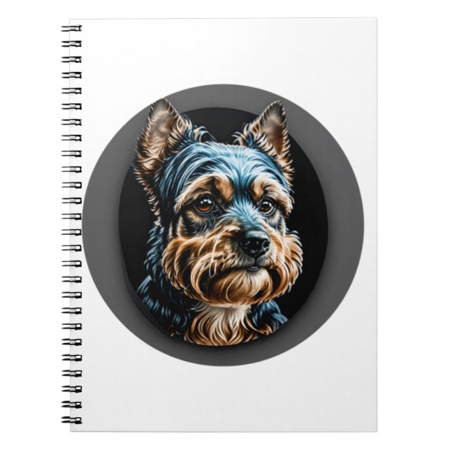 Schwarzer Yorkshire Terrier Notizblock (Vorderseite)