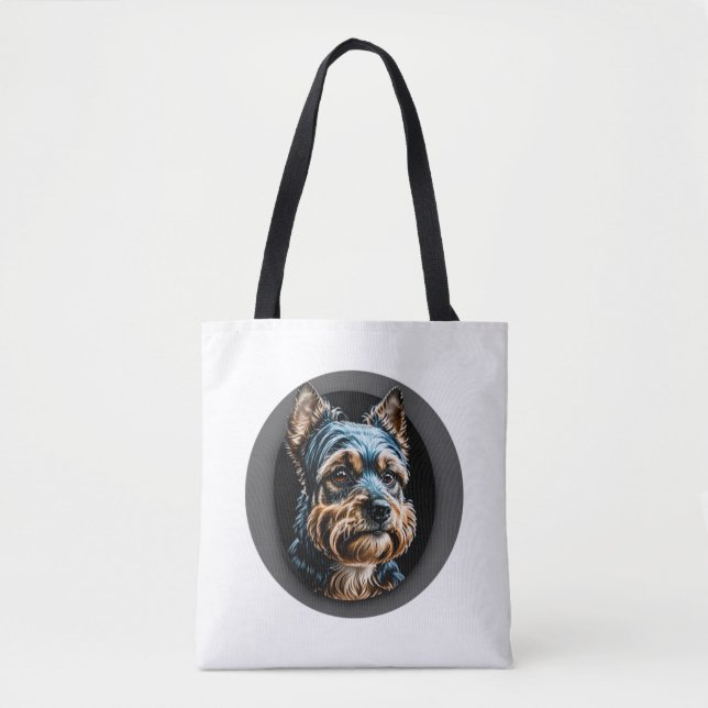 Schwarzer Yorkshire Terrier Tasche (Vorderseite)