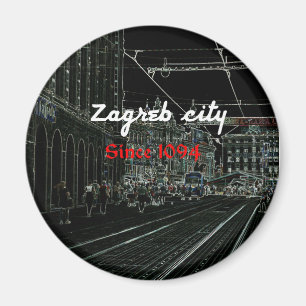 Schwarzer Zagreber City-Zuhause Magnet