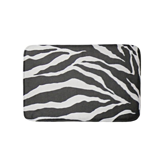 Schwarzer Zebra-Druck-afrikanisches amerikanisches Badematte (Vorderseite)