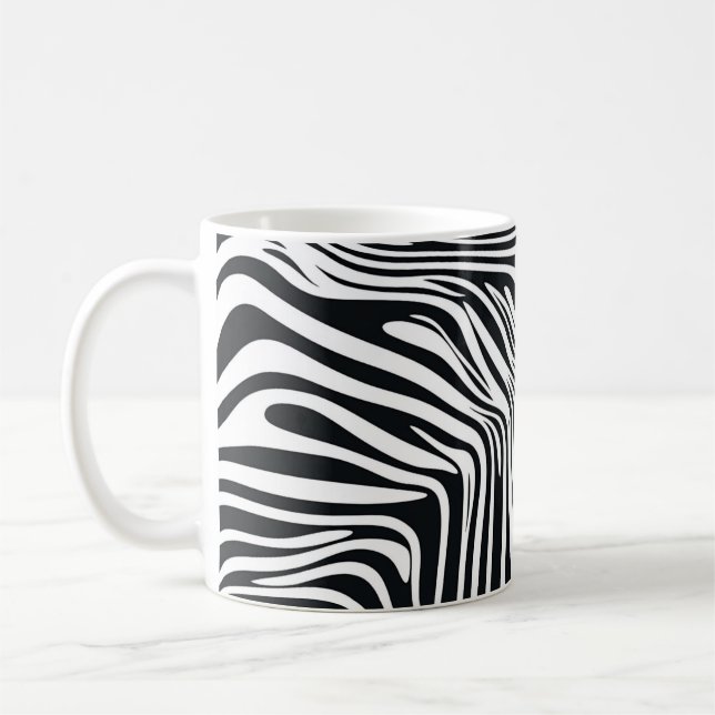 Schwarzer Zebra-Motiv🦓 Kaffeetasse (Links)